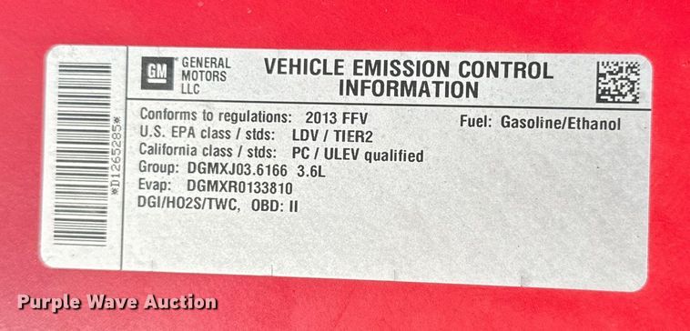 image for item EH4338 2013 Chevorlet Impala 