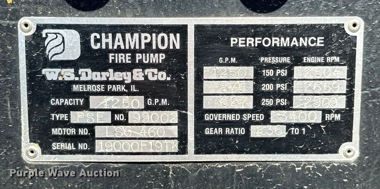 image for item EJ4398 1988 Ford  F800 pumper fire truck