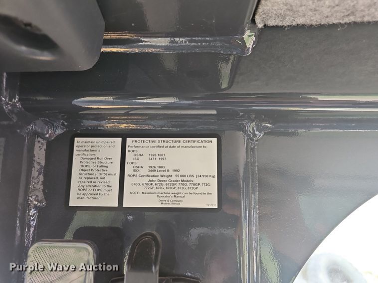 image for item EJ5743 2015 John Deere 770G motor grader