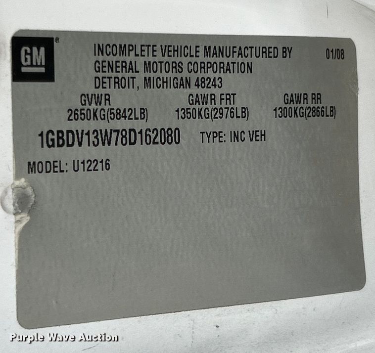 image for item EK4907 2008 Chevrolet  Uplander handicap accessible van