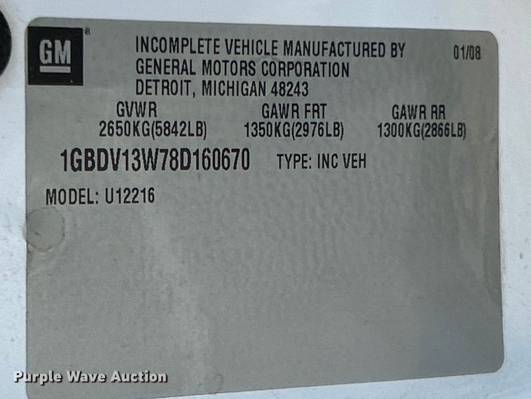 image for item EK4908 2008 Chevrolet  Uplander  handicap accessible van