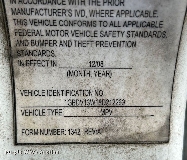 image for item EK4910 2008 Chevrolet  Uplander handicap accessible van