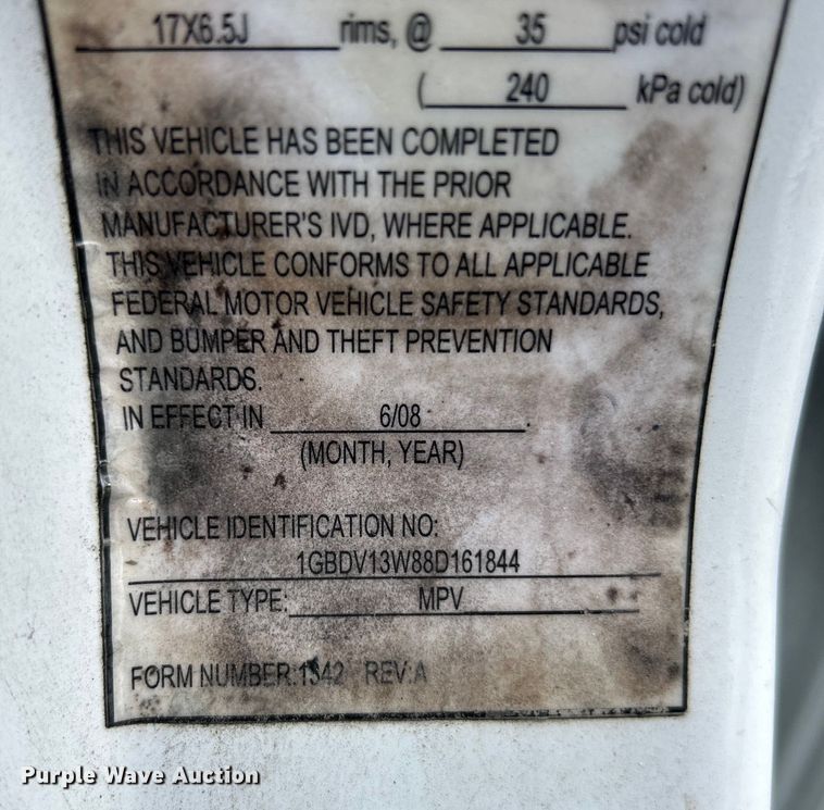 image for item EK4915 2008 Chevrolet  Uplander handicap accessible van