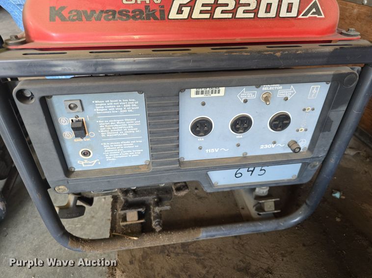 image for item EK6214 (2) Kawasaki GE2200A generators