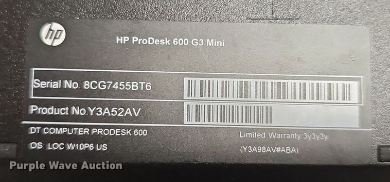 image for item IO9986 (6) HP ProDesk 600 G3 mini computers