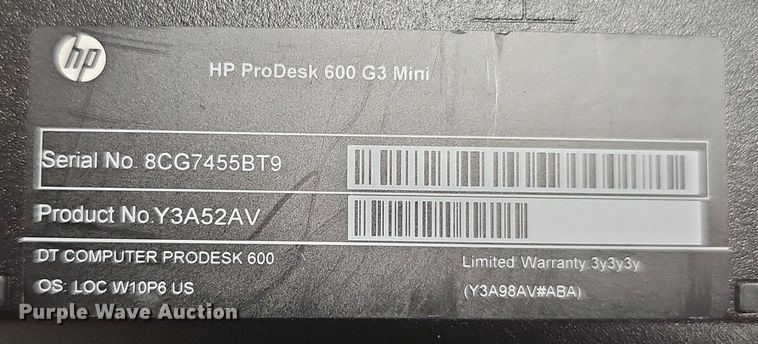 image for item IO9986 (6) HP ProDesk 600 G3 mini computers