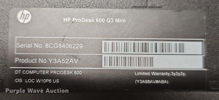 image for item IO9987 (5) HP ProDesk 600 G3 mini computers