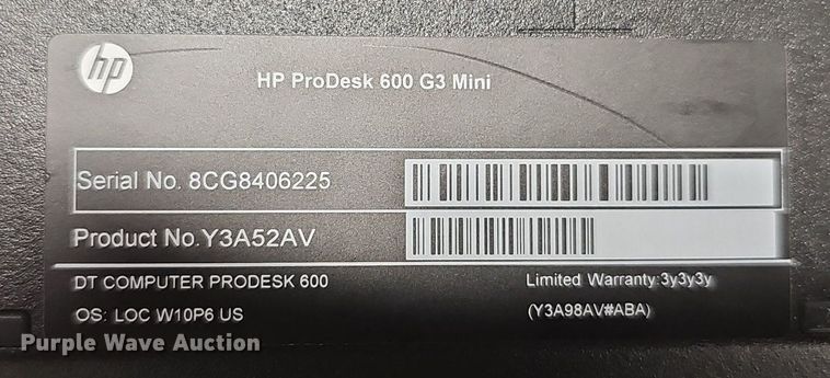 image for item IO9987 (5) HP ProDesk 600 G3 mini computers