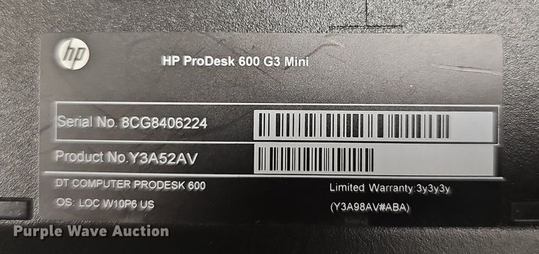 image for item IO9987 (5) HP ProDesk 600 G3 mini computers
