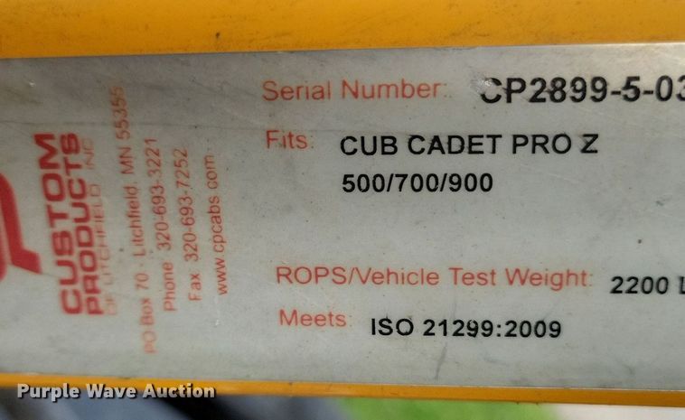 image for item KA9905 2017 Cub Cadet Pro Z 900  ZTR lawn mower