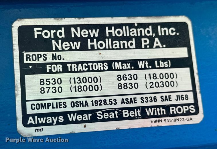 image for item MU9953 1991 Ford 8730 MFWD tractor