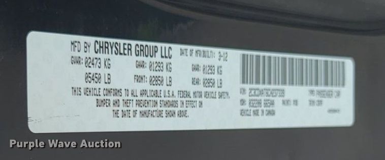 image for item NW9561 2012 Dodge Charger Police 