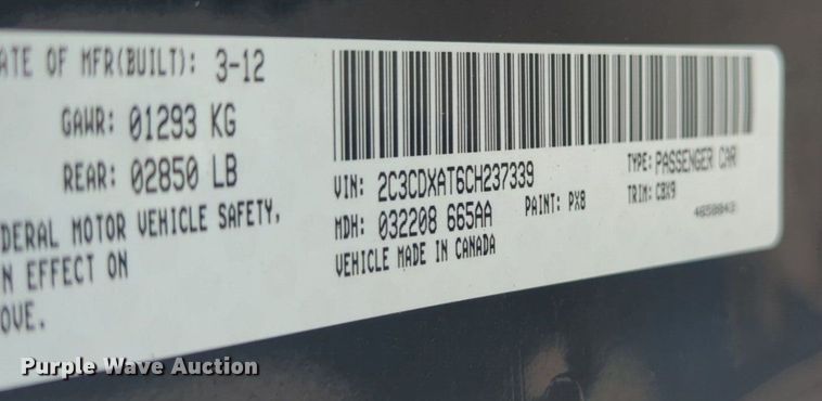 image for item NW9561 2012 Dodge Charger Police 