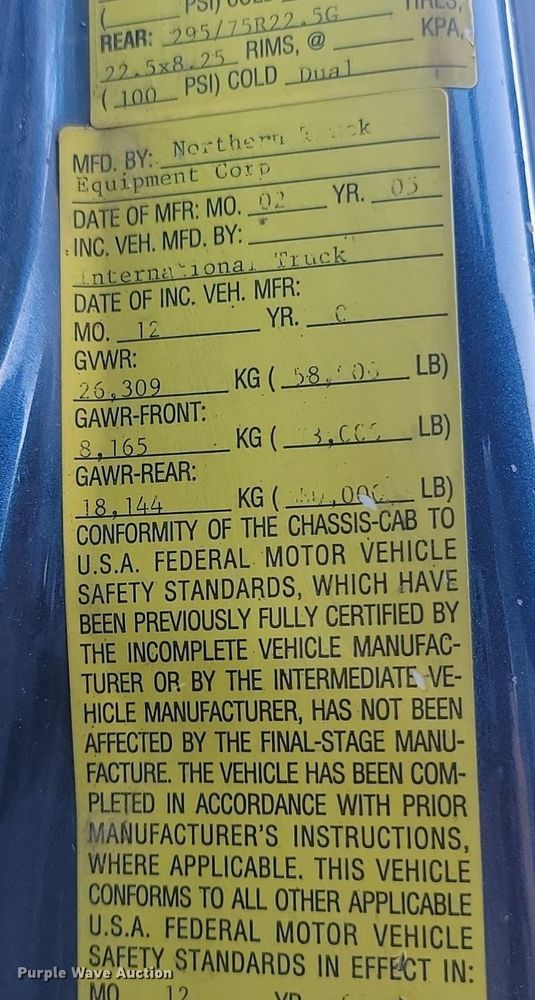 image for item OD9584 2005 International  7400 6x4 dump truck