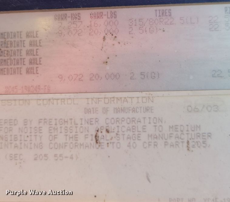 image for item OD9585 2004 Sterling LT7500 dump truck