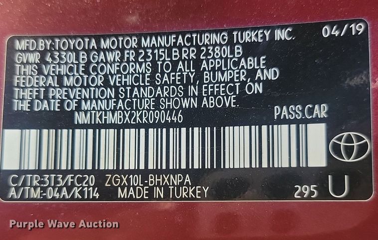 image for item OD9604 2019 Toyota C-HR 