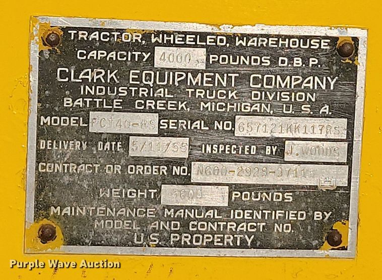 image for item OD9614 1955 Clark  FCT40-RS tug