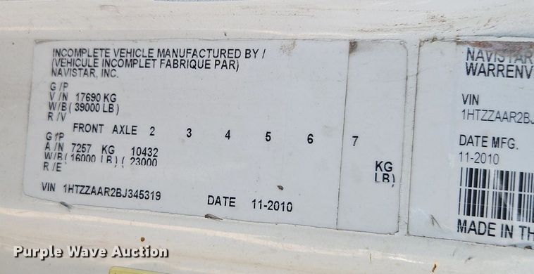 image for item OF9815 2011 International  7300 refuse truck