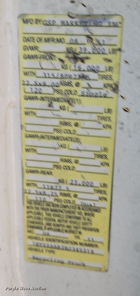 image for item OF9815 2011 International  7300 refuse truck