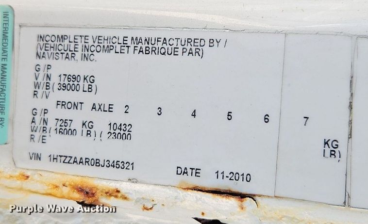 image for item OF9817 2011 International  7300 refuse truck