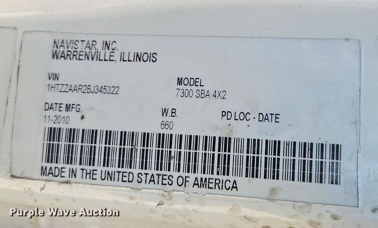 image for item OF9821 2011 International  7300 refuse truck