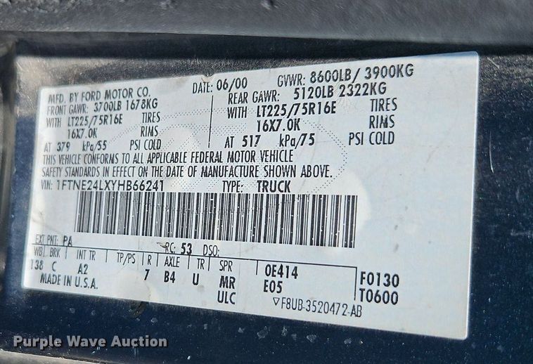 image for item OF9830 2000 Ford E250 van