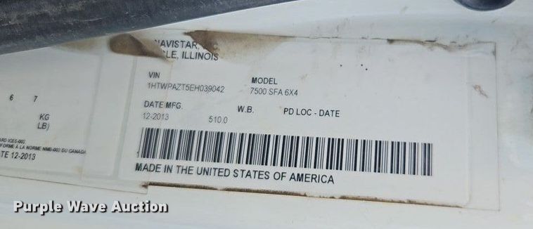 image for item OF9842 2014 International  WorkStar 7500 dump truck