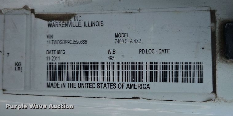 image for item OF9846 2012 International  WorkStar 7400 dump truck