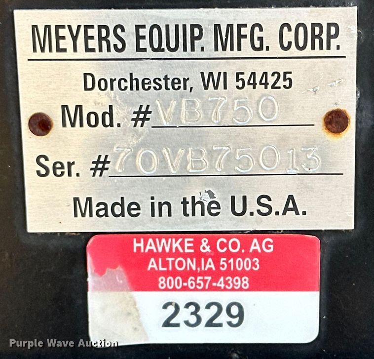 image for item DK6715 Meyers VB750 manure spreader