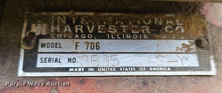 image for item DP6554 1963 Farmall McCormick F706 tractor