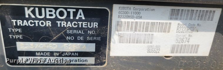 image for item DR4323 Kubota B2320 MFWD tractor