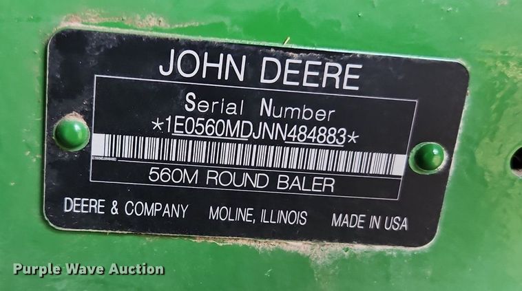 image for item EI3963 2022 John Deere 560M round baler