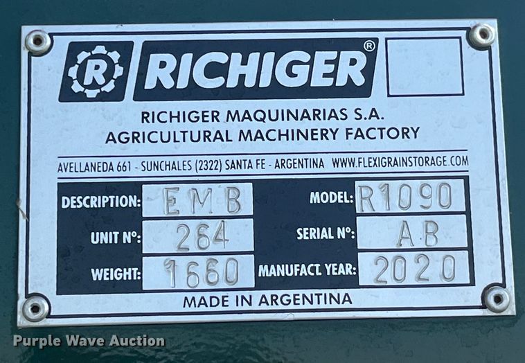 image for item EK8804 2020 Richiger R1090 grain bagger 
