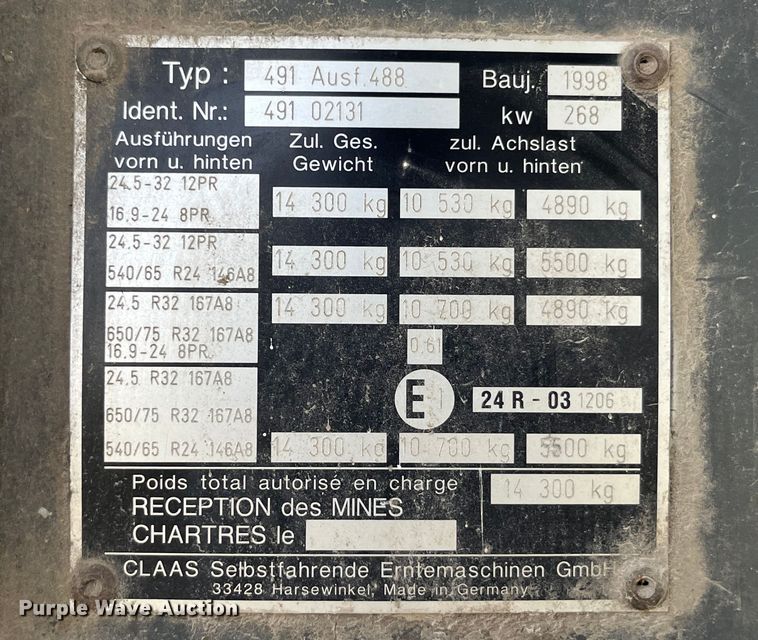 image for item EK8816 1998 Claas 840 Jaguar  forage harvester