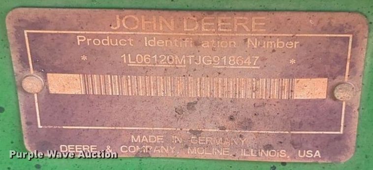 image for item NW9613 2019 John Deere  6120M  MFWD tractor