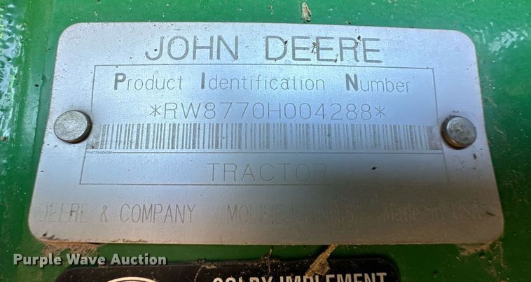 image for item OA9595 1996 John Deere 8770 4WD tractor