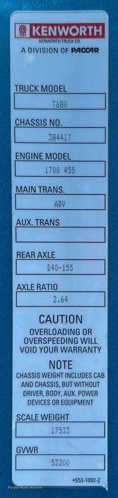 image for item DO6583 2016 Kenworth T680 semi truck