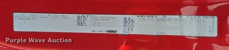 image for item DP6594 2012 Freightliner Cascadia semi truck