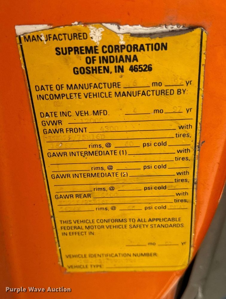 image for item DV5823 1997 Chevrolet  3500 box truck