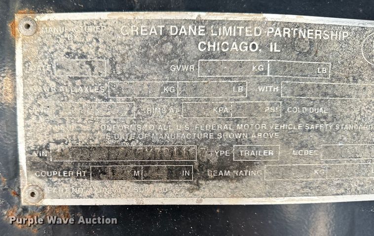 image for item EJ6361 2005 Great Dane  flatbed trailer