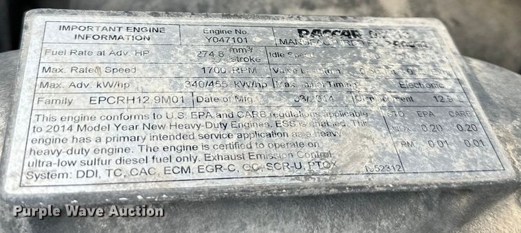 image for item EJ6363 2015 Kenworth  T660 semi truck