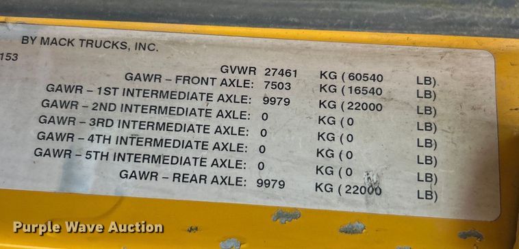 image for item EK4925 2007 Mack CTP713B roll-off container truck