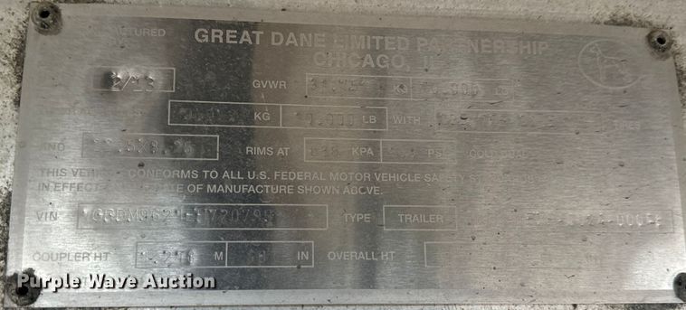 image for item LF9871 2013 Great Dane  FXP-0024-00048 flatbed trailer