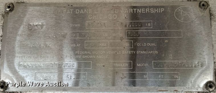 image for item LF9873 2013 Great Dane  FXP-0024-00048  flatbed trailer