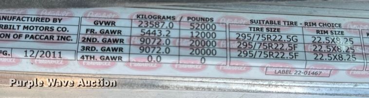 image for item LV9270 2012 Peterbilt  367 semi truck