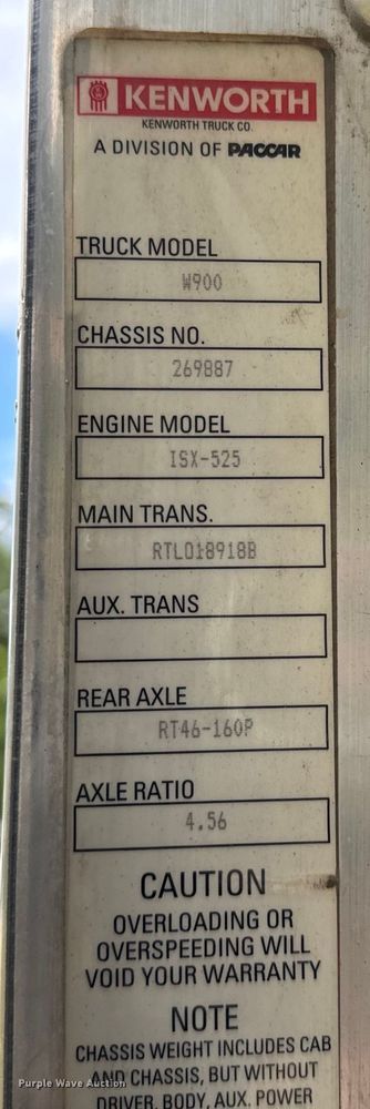 image for item NQ9670 2010 Kenworth  W900 semi truck