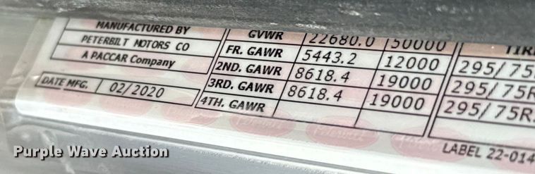 image for item NQ9676 2021 Peterbilt  389 semi truck