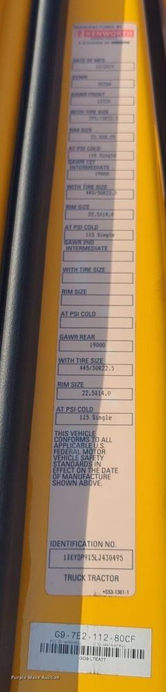 image for item NW9615 2020 Kenworth  T680 semi truck