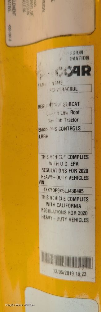 image for item NW9615 2020 Kenworth  T680 semi truck