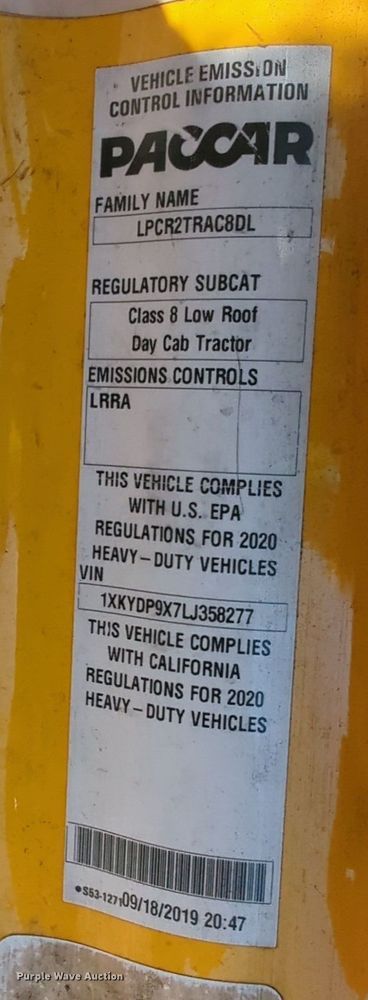 image for item NW9616 2020 Kenworth  T680 semi truck